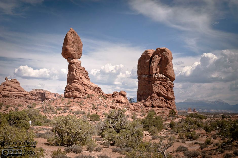 Most places where there are red rocks there will be a feature called Balanced Rock. 